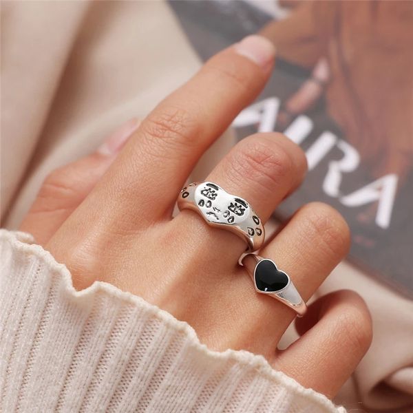 vintage black heart silver color open rings for women punk hip hop men resizable ring fashion couple rings jewelry gift
vintage black heart silver color open rings for women punk hip hop men resizable ring fashion couple rings jewelry gift