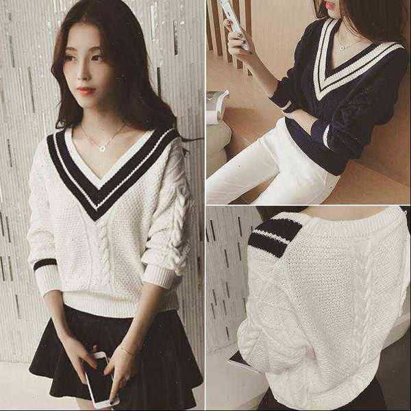 women sweater fv6693 autumn winter fashion casual warm nice pullover korean drop, White;black
women sweater fv6693 autumn winter fashion casual warm nice pullover korean drop, White;black