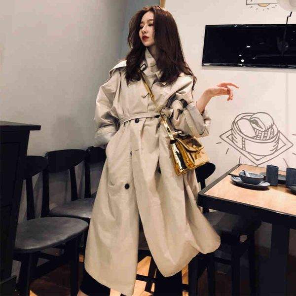 autumn khaki women trench coat long windbreaker europe america fashion trend double-breasted loose 210423, Tan;black
autumn khaki women trench coat long windbreaker europe america fashion trend double-breasted loose 210423, Tan;black