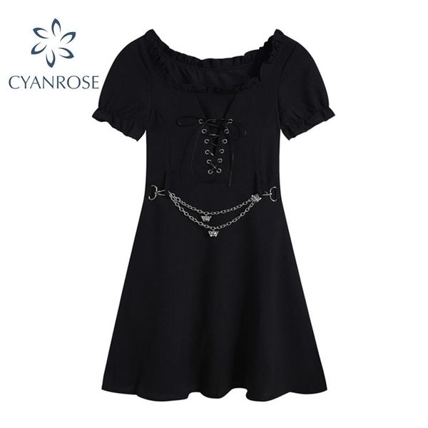 casual dresses slim black dress with chain women short sleeve summer gothic party club bar streetwear crop y2k ins vestidos mujer, Black;gray
casual dresses slim black dress with chain women short sleeve summer gothic party club bar streetwear crop y2k ins vestidos mujer, Black;gray