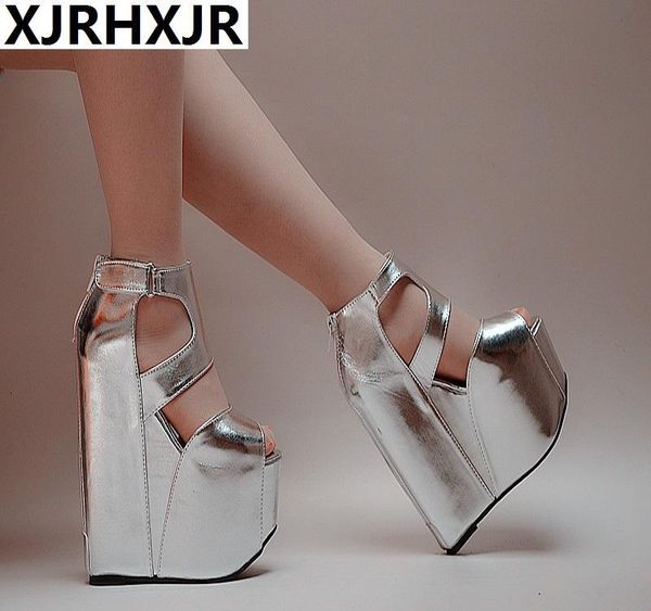summer ultra high heel fish mouth sandals wedge with thick bottom roman women's 17 cm simple heels, Black
summer ultra high heel fish mouth sandals wedge with thick bottom roman women's 17 cm simple heels, Black
