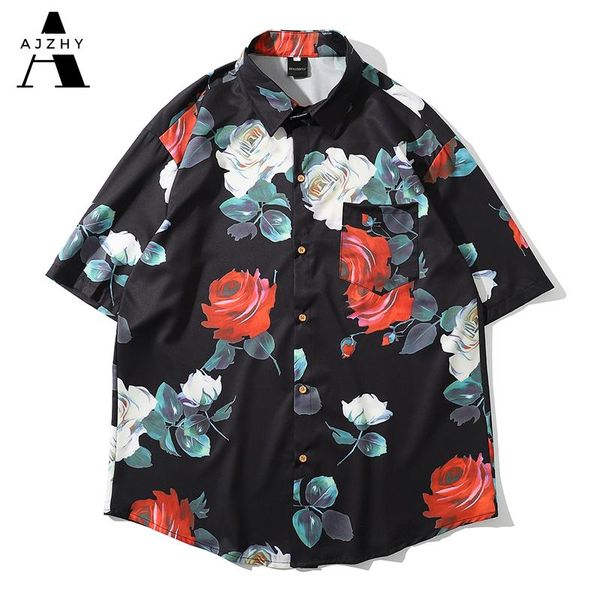 rose print hawaiian shirts streetwear hip hop harajuku casual tropical beach short sleeve shirt men summer fashion male men's, White;black
rose print hawaiian shirts streetwear hip hop harajuku casual tropical beach short sleeve shirt men summer fashion male men's, White;black