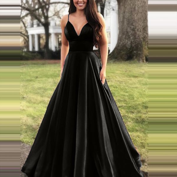 elegant part solid color womens dresses v neck suspender sleeveless maxi dress gown party ball femme, Black;gray
elegant part solid color womens dresses v neck suspender sleeveless maxi dress gown party ball femme, Black;gray