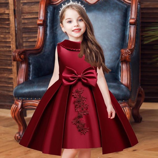 girl's dresses summer elegant bow girls dress party wedding birthday beading satin gown tutu princess prom children kids clothes 4 8y, Red;yellow
girl's dresses summer elegant bow girls dress party wedding birthday beading satin gown tutu princess prom children kids clothes 4 8y, Red;yellow