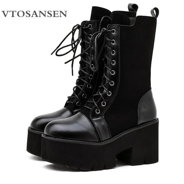 boots gothic style spring female women shoes heels platform fashion black leather mid calf lace up wholesale
boots gothic style spring female women shoes heels platform fashion black leather mid calf lace up wholesale