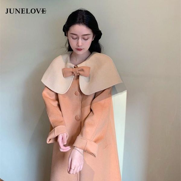 women's wool & blends junelove british style round collar woolen coat winter 2021 designer female bow cloak korean fashion sweet outwea, Black
women's wool & blends junelove british style round collar woolen coat winter 2021 designer female bow cloak korean fashion sweet outwea, Black