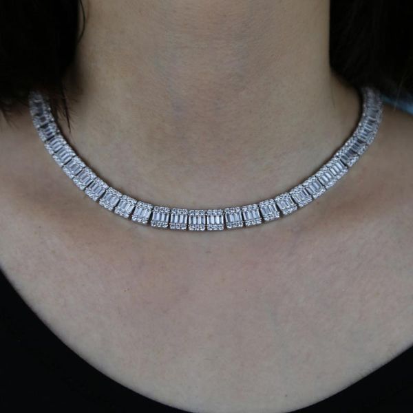 iced out fashion miami cuban sparking bling 5a baguette cz necklaces for women square wedding choker jewelry chains, Silver
iced out fashion miami cuban sparking bling 5a baguette cz necklaces for women square wedding choker jewelry chains, Silver