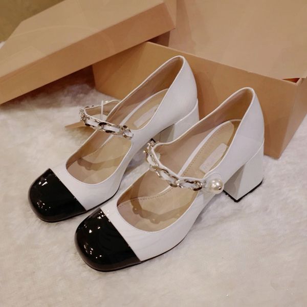 high version white leather everyday square head miu family hepburn low solid color mary jane high heeled shoes zlh, Black
high version white leather everyday square head miu family hepburn low solid color mary jane high heeled shoes zlh, Black