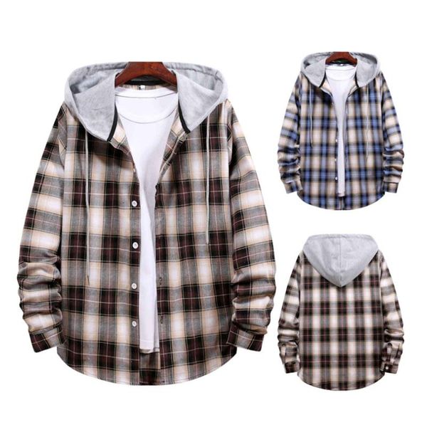 men's fashion plaid hooded shirts buttoned long sleeve color block checkered pattern casual, White;black
men's fashion plaid hooded shirts buttoned long sleeve color block checkered pattern casual, White;black
