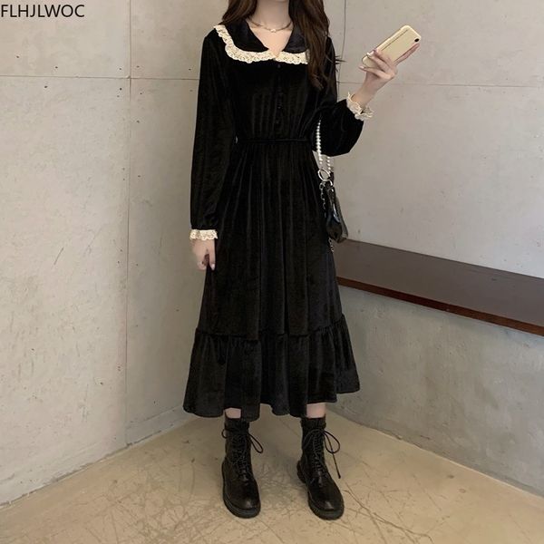 casual dresses gentle french chic fashion womens winter spring patchwork white lace retro vintage peter pan collar black o2388 pyw, Black;gray
casual dresses gentle french chic fashion womens winter spring patchwork white lace retro vintage peter pan collar black o2388 pyw, Black;gray