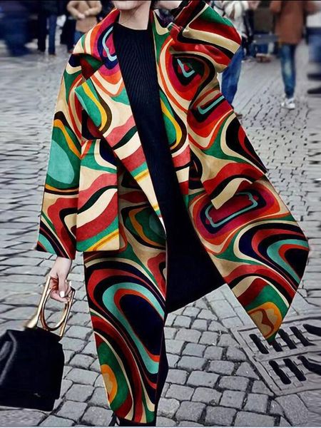 women's trench coats autumn long sleeve casual style polyester 2021 fashion loose comfortable lapel printed thin coat, Tan;black
women's trench coats autumn long sleeve casual style polyester 2021 fashion loose comfortable lapel printed thin coat, Tan;black