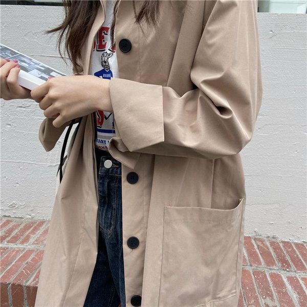 women's trench coats ol overcoat chic solid all match minimalist 2021 loose windbreaker vintage women retro elegant, Tan;black
women's trench coats ol overcoat chic solid all match minimalist 2021 loose windbreaker vintage women retro elegant, Tan;black