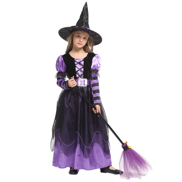 kid girls halloween witch costume sparkly silver stars printed carnival cosplay dress with pointed hat wand dress up clothes y0918, White
kid girls halloween witch costume sparkly silver stars printed carnival cosplay dress with pointed hat wand dress up clothes y0918, White