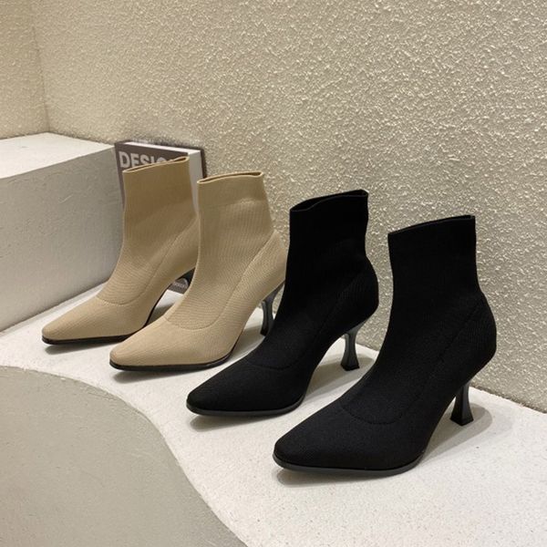 2022 fashion brand women short boots stretch boots pointed toe slip on buckle elegant boot pump shoes, Black
2022 fashion brand women short boots stretch boots pointed toe slip on buckle elegant boot pump shoes, Black
