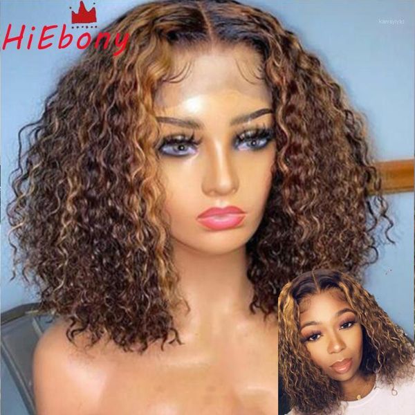 hiebony preplucked lace front wigs highlight 180% density curly glueless remy hair short transparent1, Black;brown
hiebony preplucked lace front wigs highlight 180% density curly glueless remy hair short transparent1, Black;brown