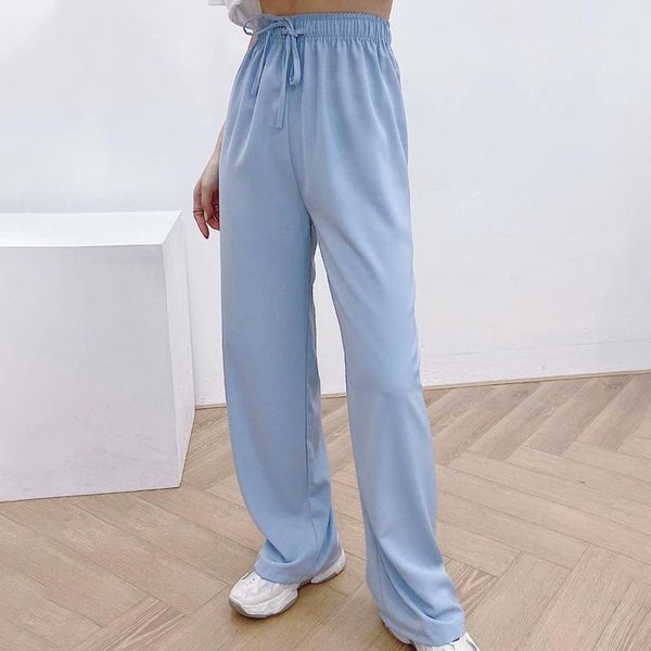 women's pants & capris women bottoms casual solid wide leg lady slippy elastic waist drawstring long trousers fashion clothing 2021, Black;white
women's pants & capris women bottoms casual solid wide leg lady slippy elastic waist drawstring long trousers fashion clothing 2021, Black;white