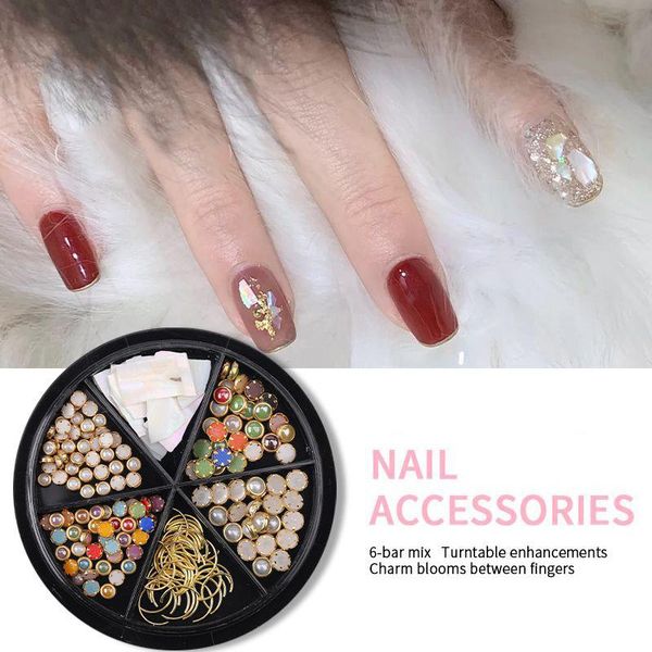 nail art decorations 1 piece of disc, 6 grids, metal rivets, rhinestones, gemstones, edging pearls, mixed diy jewelry decoration accessories, Silver;gold
nail art decorations 1 piece of disc, 6 grids, metal rivets, rhinestones, gemstones, edging pearls, mixed diy jewelry decoration accessories, Silver;gold