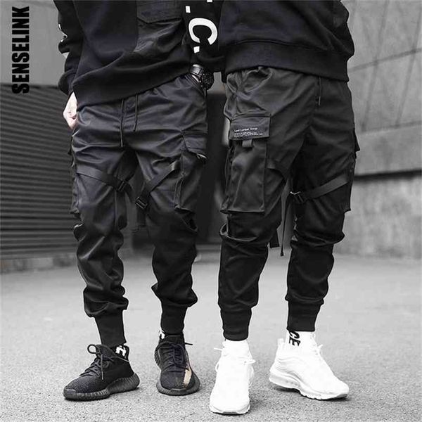 men cargo pants black ribbons harem joggers casual cotton streetwear hip hop pockets track harajuku fashion trousers 210810
men cargo pants black ribbons harem joggers casual cotton streetwear hip hop pockets track harajuku fashion trousers 210810