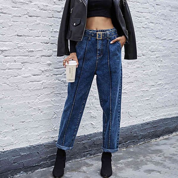 fashion jeans women autumn women's high waist all-match casual straight-leg jeans pants belt included vintage denim pants jeans 210514, Blue
fashion jeans women autumn women's high waist all-match casual straight-leg jeans pants belt included vintage denim pants jeans 210514, Blue