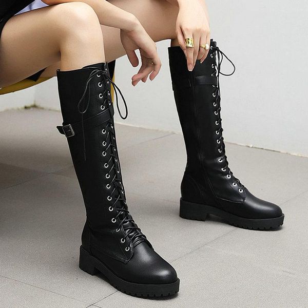 boots 2021 spring autumn women's fashion zipper knee ladies low-heel round toe waterproof platform motorcycle boot, Black
boots 2021 spring autumn women's fashion zipper knee ladies low-heel round toe waterproof platform motorcycle boot, Black