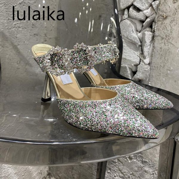 summer leather women slipper colorful crystal sequins bling design thin heels pointed toe party fashion shoes dress, Black
summer leather women slipper colorful crystal sequins bling design thin heels pointed toe party fashion shoes dress, Black