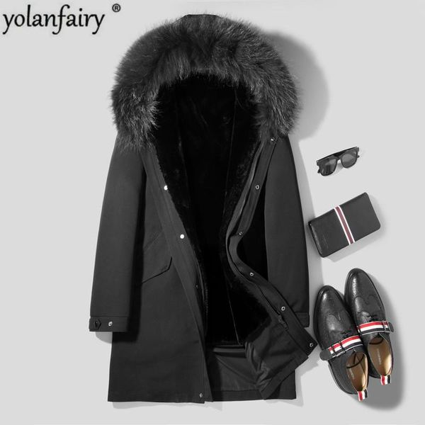 men's leather & faux real fur coat winter jacket men natural wool liner parka raccoon collar warm jackets chaqueta hombre l18-2511 yy34, Black
men's leather & faux real fur coat winter jacket men natural wool liner parka raccoon collar warm jackets chaqueta hombre l18-2511 yy34, Black