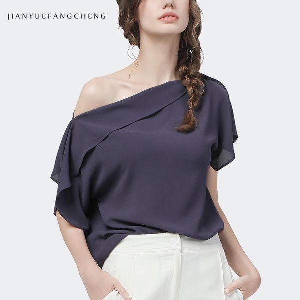 women's blouses & shirts off shoulder chiffon women slash neck short sleeve loose summer purple fashion elegant clavicle exposed, White
women's blouses & shirts off shoulder chiffon women slash neck short sleeve loose summer purple fashion elegant clavicle exposed, White