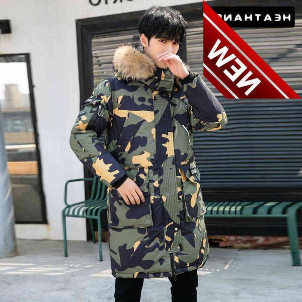 -25 degree winter down jacket men's fake fur collar hooded warm coat men white duck pocket thick overcoat long clothes, Black
-25 degree winter down jacket men's fake fur collar hooded warm coat men white duck pocket thick overcoat long clothes, Black