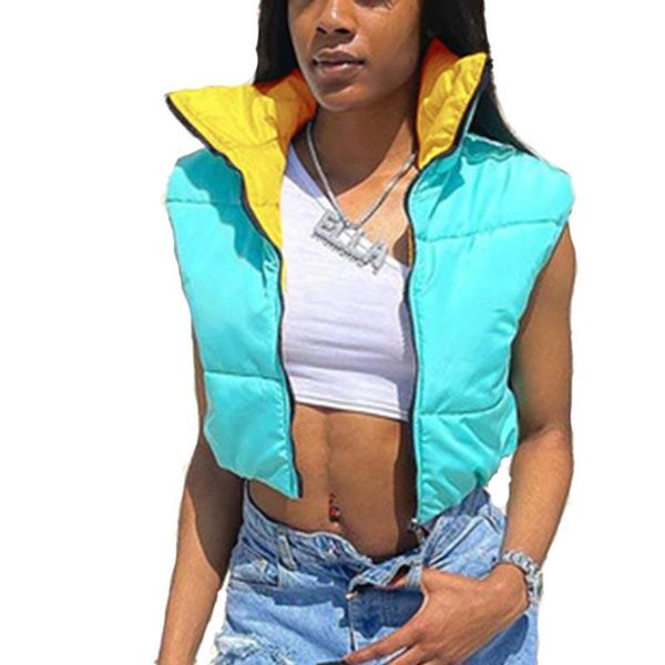 women's vests fashion contrast color down cotton women vest zipper cropped thick warm jackets slim winter coat for ladies streetwear t5, Black;white
women's vests fashion contrast color down cotton women vest zipper cropped thick warm jackets slim winter coat for ladies streetwear t5, Black;white