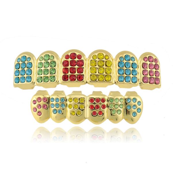 colorful hiphop inlaid plated real hip hop braces color diamond men's and women's gold teeth grills, Silver
colorful hiphop inlaid plated real hip hop braces color diamond men's and women's gold teeth grills, Silver