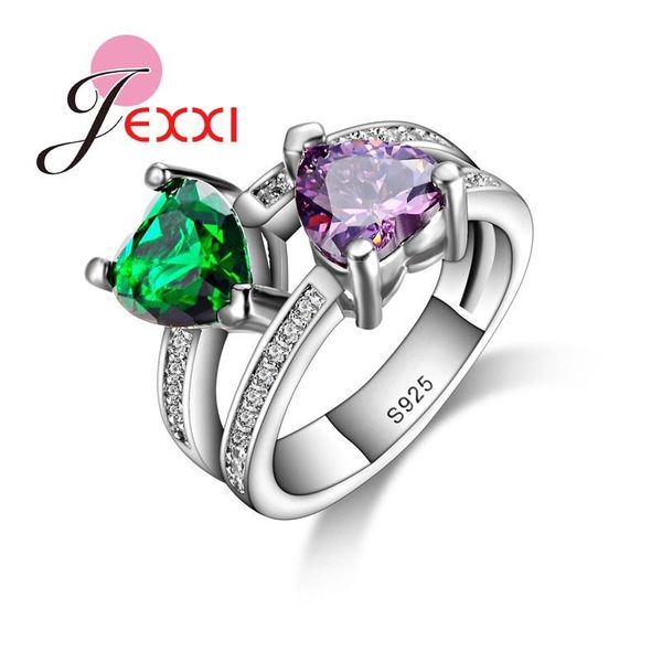 cluster rings creative fashion jewelry anel hollow romantic double heart purple green cz crystal women wedding party, Golden;silver
cluster rings creative fashion jewelry anel hollow romantic double heart purple green cz crystal women wedding party, Golden;silver