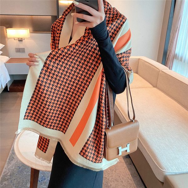 scarf women's imitation cashmere and thousand bird lattice jacquard thickened decoration air conditioning shawl warm short, Blue;gray
scarf women's imitation cashmere and thousand bird lattice jacquard thickened decoration air conditioning shawl warm short, Blue;gray