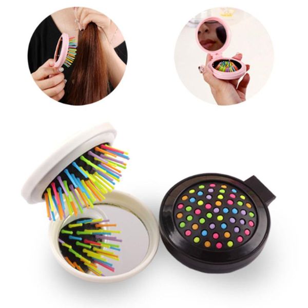 hair brushes portable round pocket comb small size travel airbag massage 7colors folding girl brush with mirror styling tools, Silver
hair brushes portable round pocket comb small size travel airbag massage 7colors folding girl brush with mirror styling tools, Silver