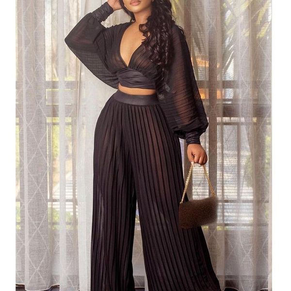 women's two piece pants mandylandy long sleeve black v-neck loose ruffle pleated wide-leg trousers 2 sets outfits short, White
women's two piece pants mandylandy long sleeve black v-neck loose ruffle pleated wide-leg trousers 2 sets outfits short, White