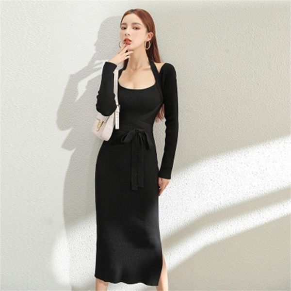 autumn winer fashion women knitted bodycon dress spring sweater dresses female elegant chic lace-up vestidos 210603, Black;gray
autumn winer fashion women knitted bodycon dress spring sweater dresses female elegant chic lace-up vestidos 210603, Black;gray