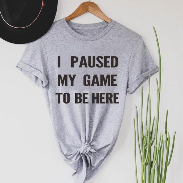 women's t-shirt graphic breathable cotton round neck short sleeve tee simple casual i paused my game to be letters printed, White
women's t-shirt graphic breathable cotton round neck short sleeve tee simple casual i paused my game to be letters printed, White