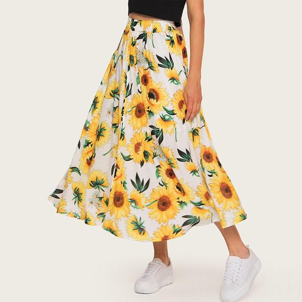 skirts 2021 sunflower print womens midi skirt high waist boho maxi pleated vintage saia a line woman, Black
skirts 2021 sunflower print womens midi skirt high waist boho maxi pleated vintage saia a line woman, Black