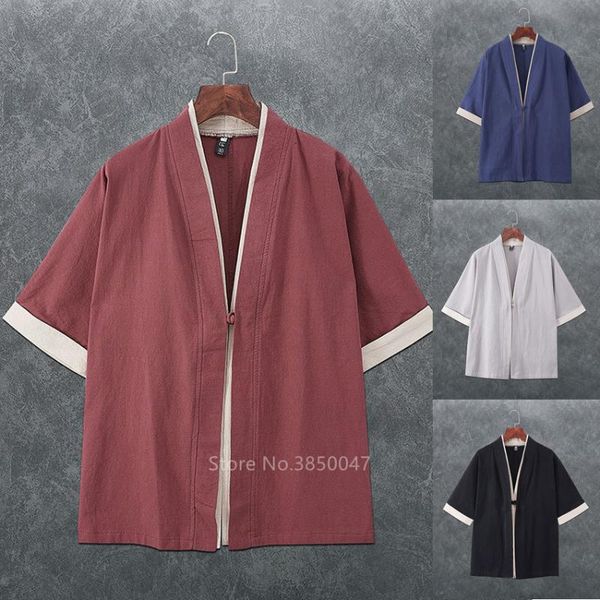 ethnic clothing yukata men linen kimono cardigan japanese coat samura cosplay costume asian clothes summer harajuku casual shirts, Red
ethnic clothing yukata men linen kimono cardigan japanese coat samura cosplay costume asian clothes summer harajuku casual shirts, Red