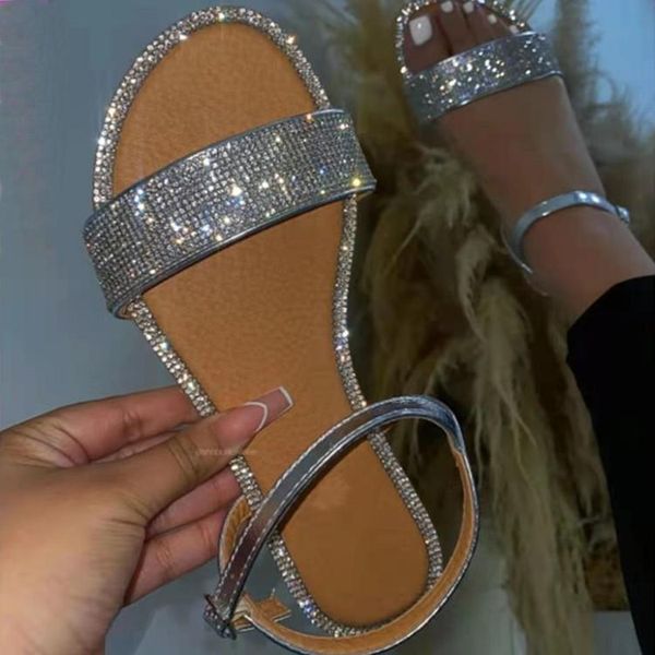 sandals 43 women fashion flat summer fish mouth water drill buckle beach gold and silver simple, Black
sandals 43 women fashion flat summer fish mouth water drill buckle beach gold and silver simple, Black