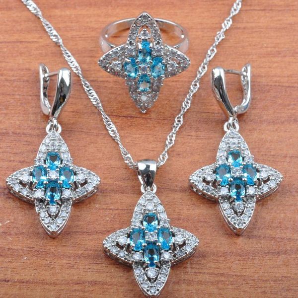 earrings & necklace star women jewelry sky blue natural zircon silver color set pendant rings js0344
earrings & necklace star women jewelry sky blue natural zircon silver color set pendant rings js0344