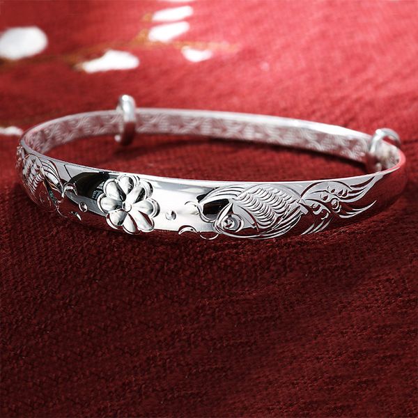 sa silverage 999 pure national carved jewelry womens charm bangle bracelet silver 999 20g 2021, Black
sa silverage 999 pure national carved jewelry womens charm bangle bracelet silver 999 20g 2021, Black