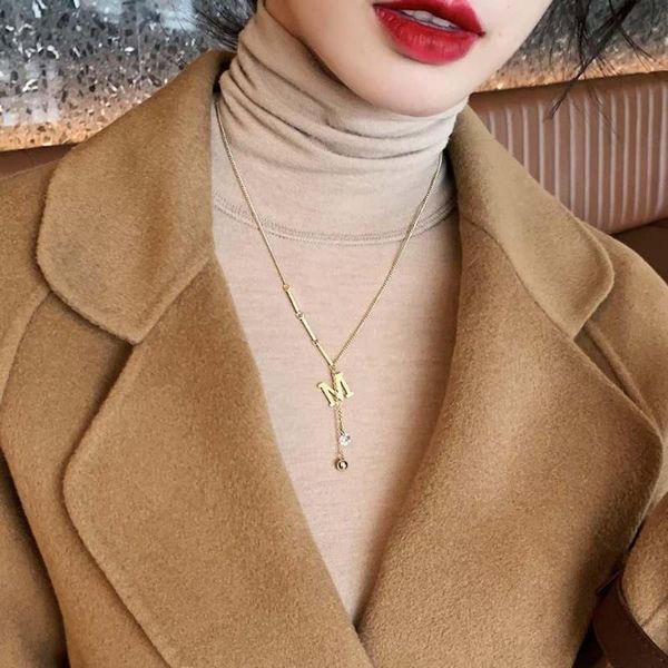 chains korean titanium steel niche design sense m letter tassel clavicle necklace fashion simple ladies hip hop chain accessories, Silver
chains korean titanium steel niche design sense m letter tassel clavicle necklace fashion simple ladies hip hop chain accessories, Silver