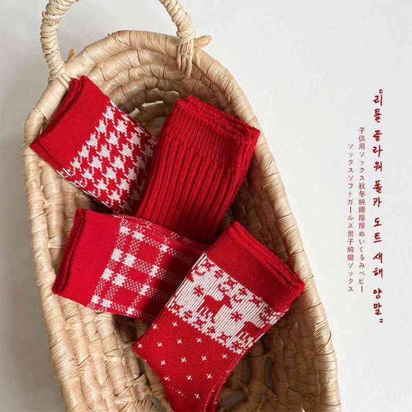 children's socks only one tide autumn and winter thickened red year middle tube, Pink;yellow
children's socks only one tide autumn and winter thickened red year middle tube, Pink;yellow