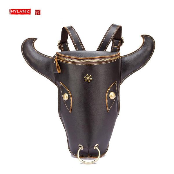 backpack genuine leather men's retro cool multi-pocket large capacity 9 inch chest bag bull head backpacks shoulder bags
backpack genuine leather men's retro cool multi-pocket large capacity 9 inch chest bag bull head backpacks shoulder bags