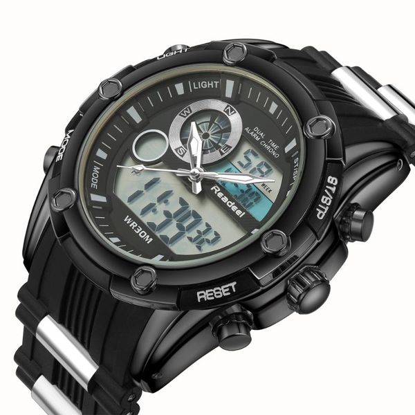 brand sport men watch rubber watchband waterproof chronograph digital led quartzwatch clock military wristwatch male saat wristwatches, Slivery;brown
brand sport men watch rubber watchband waterproof chronograph digital led quartzwatch clock military wristwatch male saat wristwatches, Slivery;brown