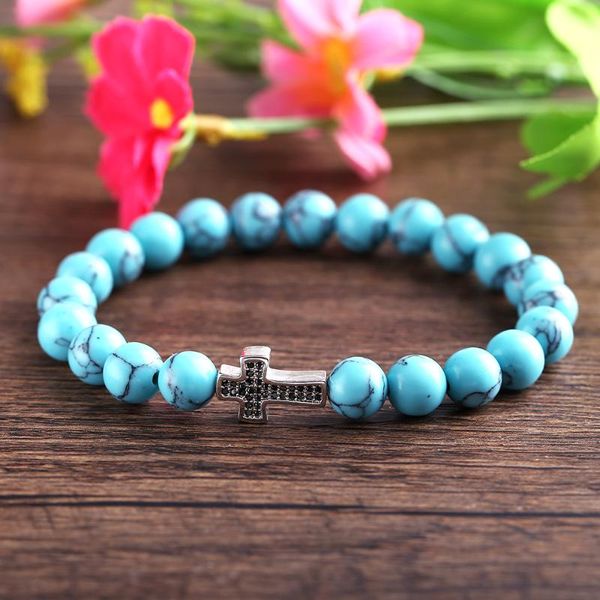 beaded, strands men and women diy bracelet string four color retro cross natural azure stone beads beautiful quality universal gift bracel, Black
beaded, strands men and women diy bracelet string four color retro cross natural azure stone beads beautiful quality universal gift bracel, Black