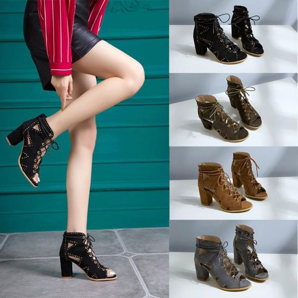 sandals shoes woman summer thick high heels lace up hollow out fashion sandalias mujer femenina, Black
sandals shoes woman summer thick high heels lace up hollow out fashion sandalias mujer femenina, Black