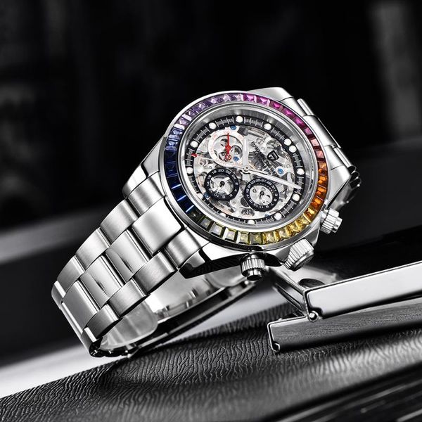 wristwatches pagani design men's watches luxury gem automatic watch for men mechanical wristwatch sport chronograph 100m waterproof clo, Slivery;brown
wristwatches pagani design men's watches luxury gem automatic watch for men mechanical wristwatch sport chronograph 100m waterproof clo, Slivery;brown