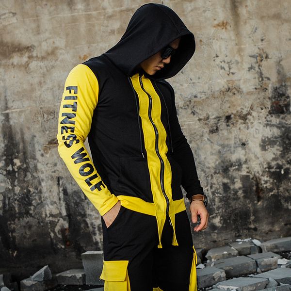 men's tracksuits sports 2 piece sets sweatshirts trousers suit trend street color matching zipper casual long sleeve jacket + pant, Gray
men's tracksuits sports 2 piece sets sweatshirts trousers suit trend street color matching zipper casual long sleeve jacket + pant, Gray