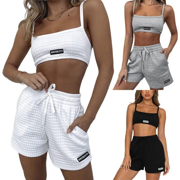 women's tracksuits hirigin ladies summer breathable leisure suit, women simple style solid color sleeveless midriff-baring camisole sho, Gray
women's tracksuits hirigin ladies summer breathable leisure suit, women simple style solid color sleeveless midriff-baring camisole sho, Gray